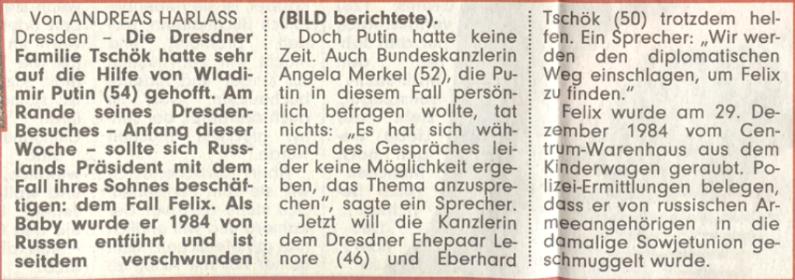 Aus der Bild vom 13.10.2006